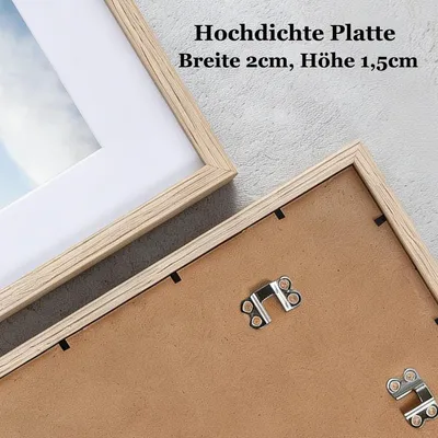 Produktbild von Bilderrahmen 50 x 70 cm, Holz, Wandbilderrahmen, entspiegeltes Acrylglas, 1er-Set für Poster
