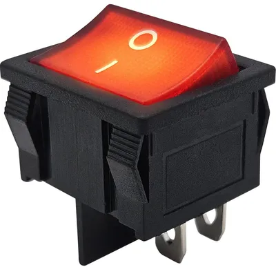 Produktbild von ProRide Wippschalter KCD5-202, 2-polig, 250 V/6 A, Rot mit LED