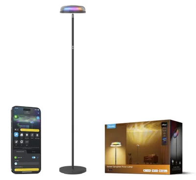 Image de Govee Uplighter Floor Lamp, lampadaire intelligent, Wi-Fi/Bluetooth, noir, 2700 K, 6500 K, 1000 lm