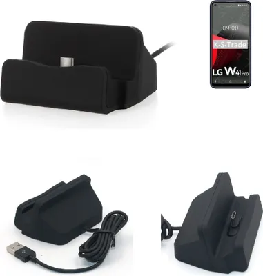 Produktbild von K-S-Trade Docking-Station kompatibel mit LG Electronics W41 Pro Ladestation Dock Ladegerät Docking Station Tischständer Ständer inkl. USB Typ C