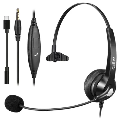 Produktbild von Klinke Headset Handy mit Mikrofon Noise Cancelling KLINKE USB-C UNIVERSELLE KOMPATIBILITÄT blacks