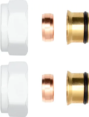 Produktbild von 2 x Klemmringverschraubung Messing Weiß 3/4" für Kupferrohre Eurokonus 15mm