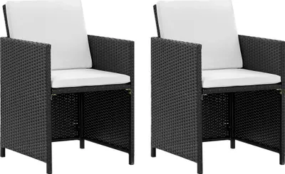 Produktbild von vidaXL 5-tlg. Garten-Essgruppe mit Auflagen Poly Rattan Schwarz