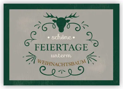 Produktbild von 4x Edle Weihnachtskarte mit Weihnachtsgruß in grün: Schöne Feiertage unterm Weihnachtsbaum