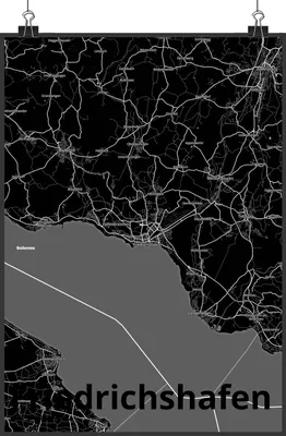 Produktbild von Mr. & Mrs. Panda Bild Friedrichshafen DIN A5 - Geschenk, Wandbild, kunstdruck poster, Stadt, wanddeko, Dorf Karte Landkarte Map Stadtplan, Plakat