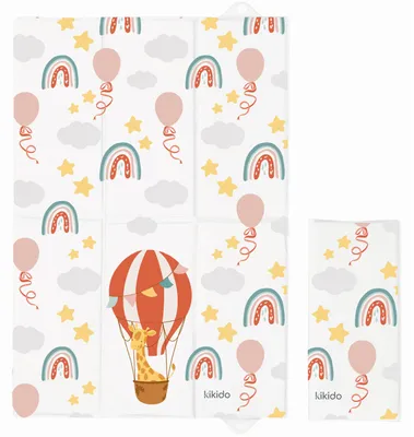Produktbild von Kikido Baby Wickelunterlage unterwegs 40x60 cm - Weiche Reise waschbar für den Windelwechsel - Heißluftballon
