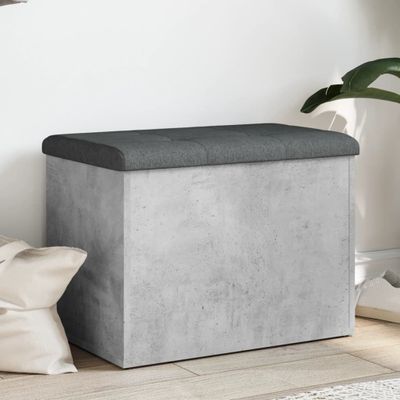 Lavica s úložným priestorom betónová sivá 62x42x45 cm materiál na báze dreva