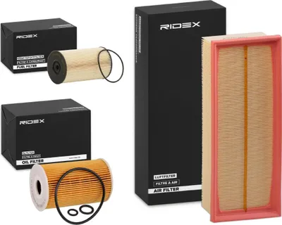 Produktbild von RIDEX Filterset Inspektionspaket Filtersatz für VW Golf VII Schrägheck (5G1, BQ1, BE1, BE2) GOLF VI (5K1) Golf V Schrägheck (1K1) POLO (9N) TOURAN