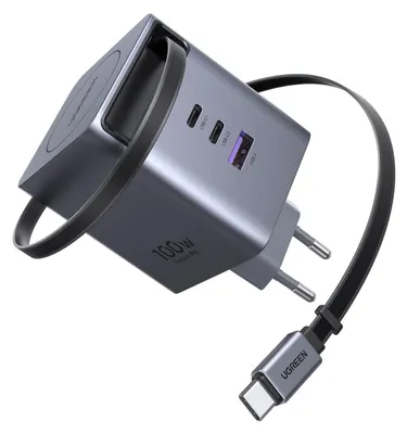 Obrázok produktu pre UGREEN 65828 Rýchlonabíjačka GaN s výsuvným káblom 100W