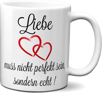 Produktbild von TassenKing Tasse - Liebe muss nicht perfekt sein, sondern echt  Tasse, Kaffeetasse mit Motiv, Tasse mit Spruch