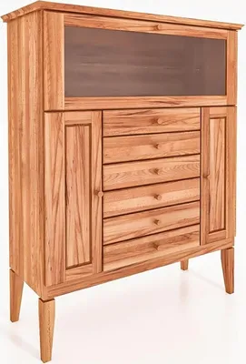 Produktbild von Anrichte Sydo aus Kernbuche massiv 112x45x140 cm 3 Türen 6 Schubladen Holzbeine