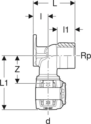 Produktbild von Geberit 620751001 FlowFit Anschlusswinkel 90Gr