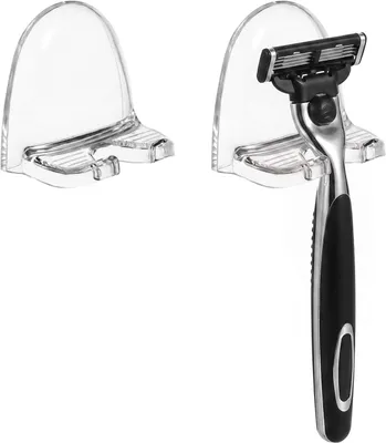 Produktbild von 2er-Set robuster Klebe-Duschrasiererhalter, wasserdichte Edelstahl-Wandhaken für das Badezimmer
