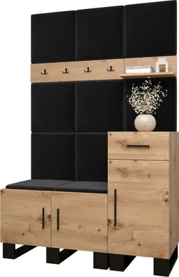 Produktbild von Garderobe ARTIN Set 5 mit gepolsterten Paneelen Industrial Design