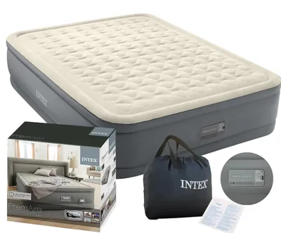 Zdjęcie produktu dla Materac PremAire, 203x152x46, wbudowany kompresor, #64926 Intex, Bluetooth, USB