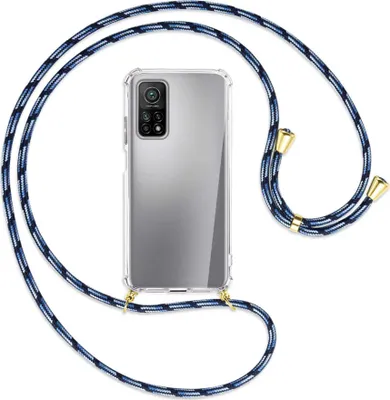 Produktbild von Handykette Backcover-Schutzhülle mit Band (Metall goldfarben) für Xiaomi Mi 10T (Pro) 5G - Blautöne