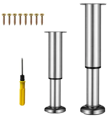 Immagine prodotto di Piedini per mobili in metallo regolabili - 40-70 cm - Acciaio inossidabile - Nero