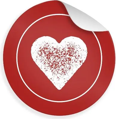 Produktbild von 24x Sticker Herz (Motiv 37) 4cm Geschenk Aufkleber runde Spruch Etiketten