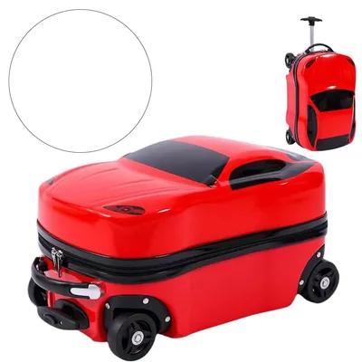 Produktbild von Kinderkoffer Auto-Form, Cartoon Reisegepäck 20 Zoll, Rotes Handgepäck, ABS+PC, Sitzbar, leichtes Kindergepäck, 45x29x26 cm, Kinder Koffer