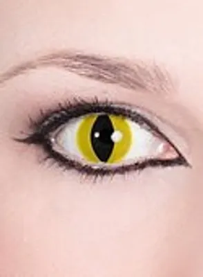 Produktbild von Halloween Kontaktlinsen Katze gelb - Vampir Werwolf