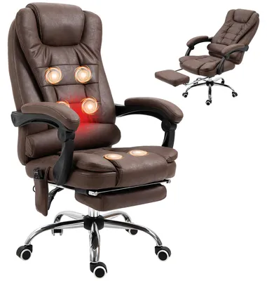 Produktbild von Bš¹rostuhl mit Fernbedienung und 6 Massagepunkten, Bezug in Leinenoptik, 67 x 79 x 111šC121 cm, braun