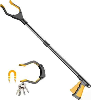 Immagine prodotto di Inovra - Pinza per raccogliere oggetti, 81 cm - Leggera - Testa girevole a 90° - Impugnatura robusta - Pinza per raccogliere rifiuti, ideale per anziani - Pinza manuale