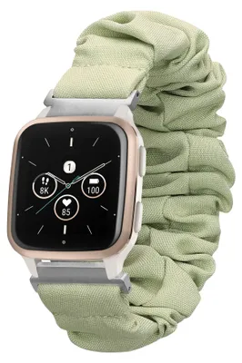 Produktbild von kwmobile Ersatz Armband kompatibel mit Garmin Venu Sq 2 Music / Sq 2 / Vivoactive 6 / Vivoactive 5 - Smartwatch Scrunchie Haargummi Design Pastellgrün