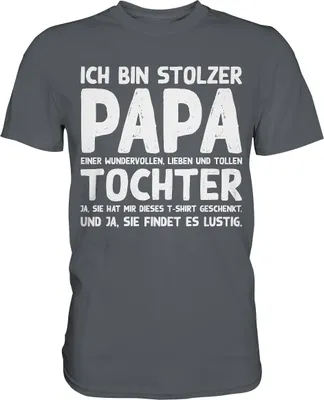 Produktbild von Stolzer Papa einer Tochter Vater Herren Premium Shirt – Dark Grey / 3XL