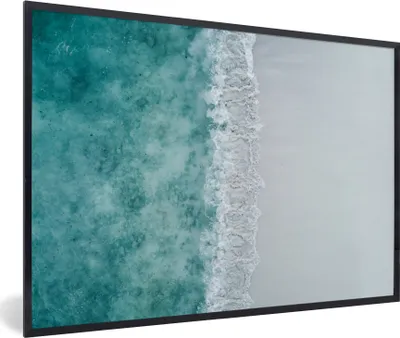 Produktbild von MuchoWow® MuchoWow® Gerahmtes Poster Strand - Meer - Wellen 90x60 cm - Poster mit zchwarzem Bilderrahmen - Fotorahmen - Foto-Plakat
