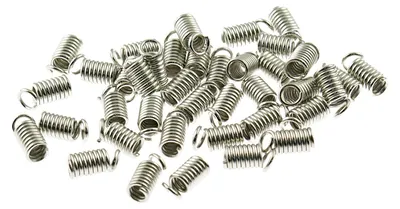 Produktbild von Vintageparts 50 Spulenden für Bänder silberfarben platiniert, 3 mm