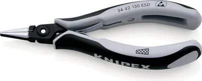 Immagine prodotto di Pinze per elettronica di precisione Knipex ESD piatte - 3442130ESD