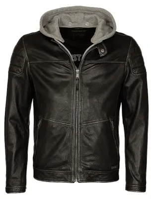 Produktbild von Mustang Lederjacke mit Kapuze 31020140 Herren black XXL