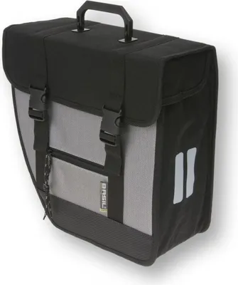 Produktbild von Basil Tour Left, Hinten, Fahrradtasche, Polyester, Schwarz, Silber, 17 l, 5 kg