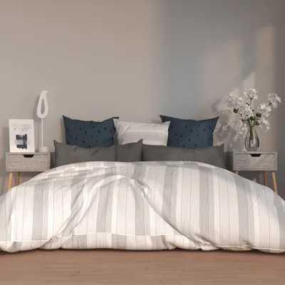 Produktbild von The Living Store Nachttische 2 Stk. Betongrau 40x40x56 cm Holzwerkstoff