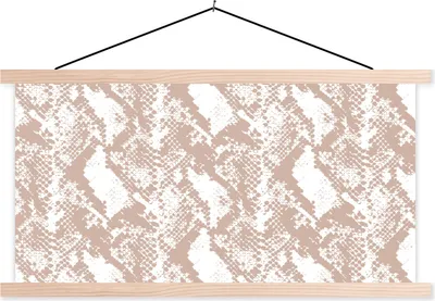 Produktbild von MuchoWow® Textilposter Tiermuster - Schuppen - Schlange 60x30 cm mit holzfarbenen Rahmen - Dekoration