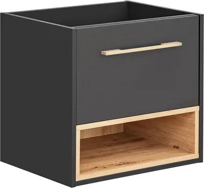 Produktbild von Waschtischunterschrank 60 cm BOLOGNA-56 in anthrazit mit Artisan Eiche Nb., B/H/T: ca. 60/57/46 cm