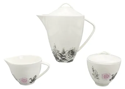 Obrázok produktu pre 5-dielna súprava Rose (kanvica na čaj 1600 ml, kanvica na mlieko 150 ml, kanvica na cukor 150 ml)