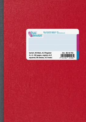 Image de König & Ebhardt 8618752 Kladde A5 kariert rot