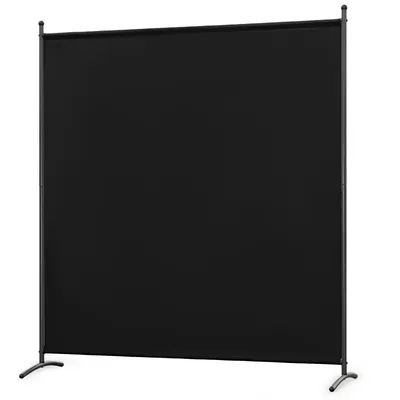 Image de Angel Living 163X180CM Paravent individuel Cloison de séparation Paravent Cloison de séparation en acier et polyester,Noir