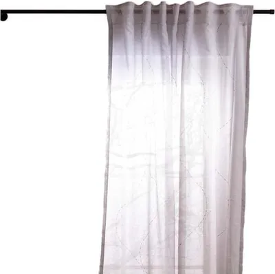Produktbild von Fertigschal mit Schlaufenband Applikation Wellenlinien grau 140x245cm