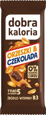 Produktbild von Dattelriegel mit Nüssen & Schokolade ohne Zuckerzusatz 35 g – DOBRA KALORIA