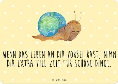 Produktbild von Mr. & Mrs. Panda Schild Schnecke Sir DIN A3 - Gelb Pastell - Geschenk, Weisheit, Lebensmut, Schnecken, tafel, Lustige Sprüche, Lebenseinstellung, Türschild, Blechschild