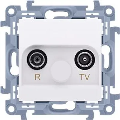 Immagine prodotto di Presa antenna R-TV, passante (modulo), attenuazione TV e R: 10 dB, bianco Simon10