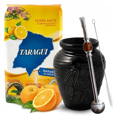 Zdjęcie produktu dla Zestaw Yerba Mate Taragui Naranja (Pomarańczowa) + Matero Bombilla