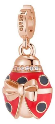 Image de Charm en argent avec motif de roses