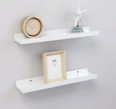 Produktbild von vidaXL Wandregale 2 Stk. Hochglanz-Weiß 40x9x3 cm