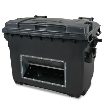 Produktbild von Streugutbehälter mit Entnahmeöffnung, Inhalt 660 Liter, anthrazit, BxTxH 1360 x 765 x 1000 mm