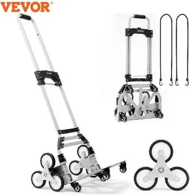 Immagine prodotto di Carrello della spesa pieghevole da 100 kg con manico regolabile e 4 ruote