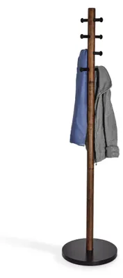 Zdjęcie produktu dla Umbra Pillar, Wolnostojące, Metal, Drewno, 8 hak., Czarny, Drewno, Metal
