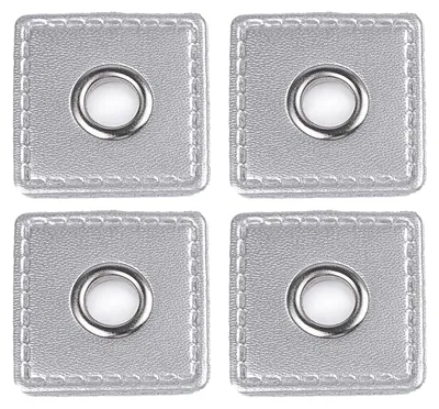 Produktbild von 4 Metall-Ösen auf Kunstleder für Hoodies oder Taschen Ösenpatch, Farbwahl